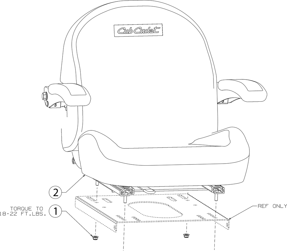 Seat Diagram and Parts List for Z-FORCELX54KW (17AIDAUC010)(2018) Cub Cadet Lawn Tractor